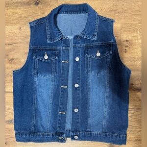 Dark Blue Denim Vest